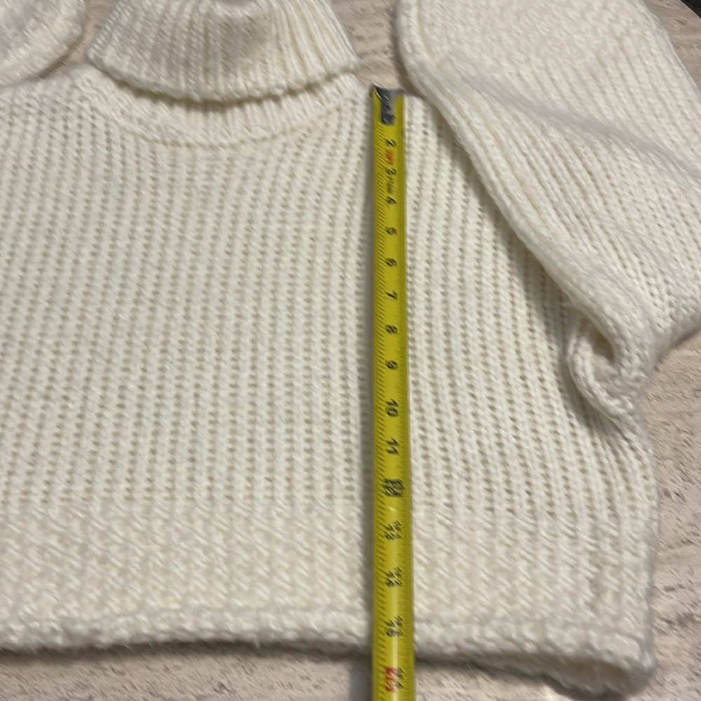 TIGER MIST LEONARDO KNIT JUMPER TURTLE NECK SWEATER CROPPED BALLON SLEEVES SZ L - Picture 12 of 15